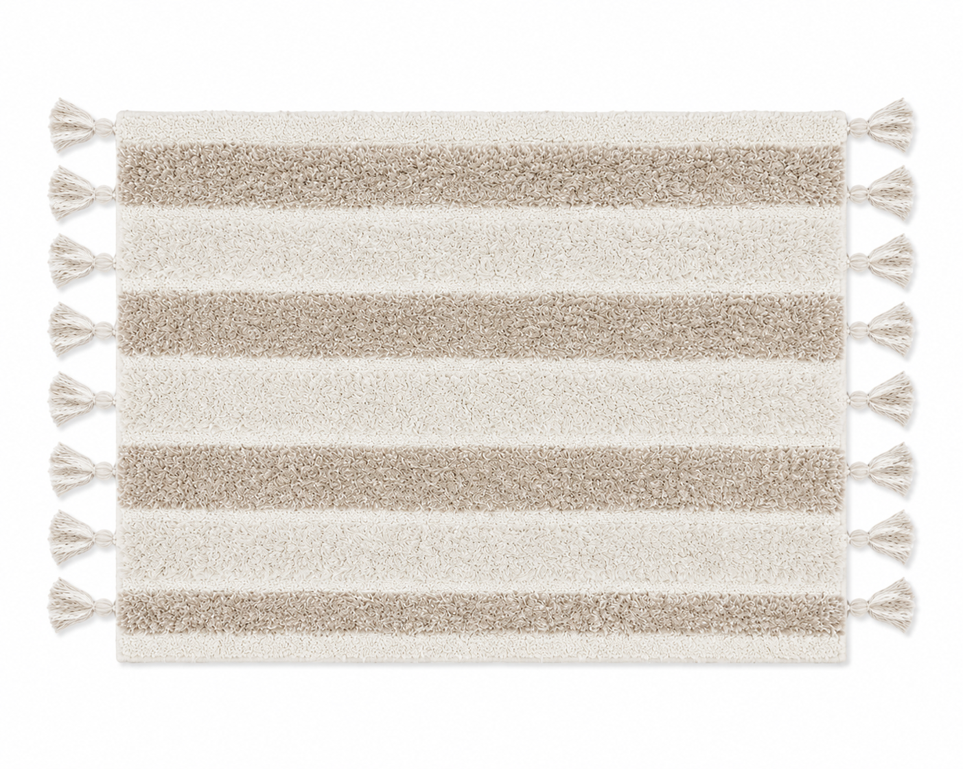 Striped Tassel Bath Mat