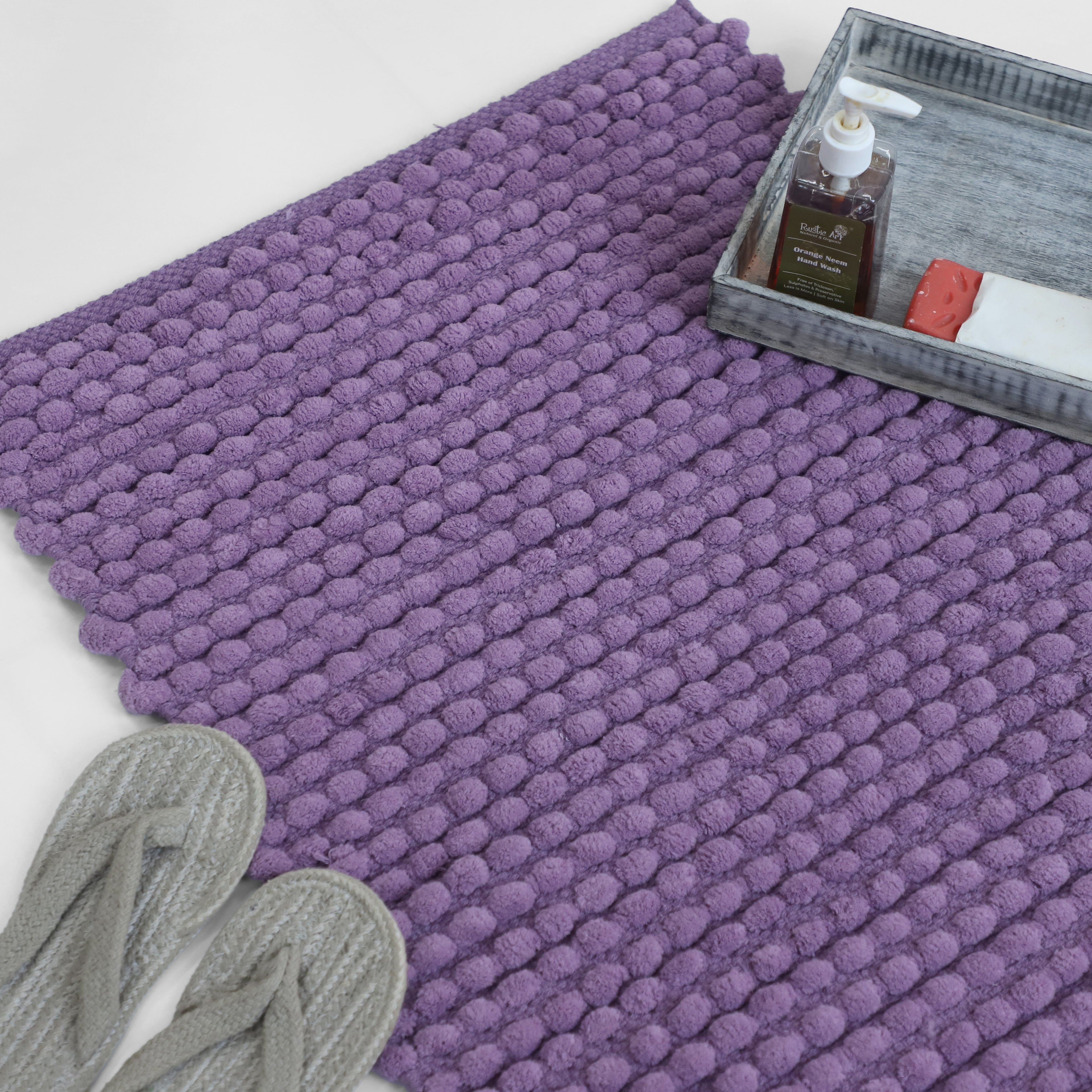 Bobble Mélange Purple Bath Mat