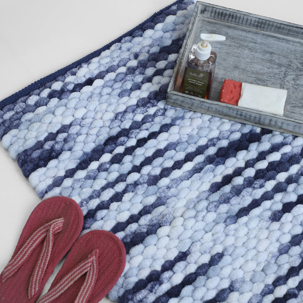 Blue Bobble Bath Mat