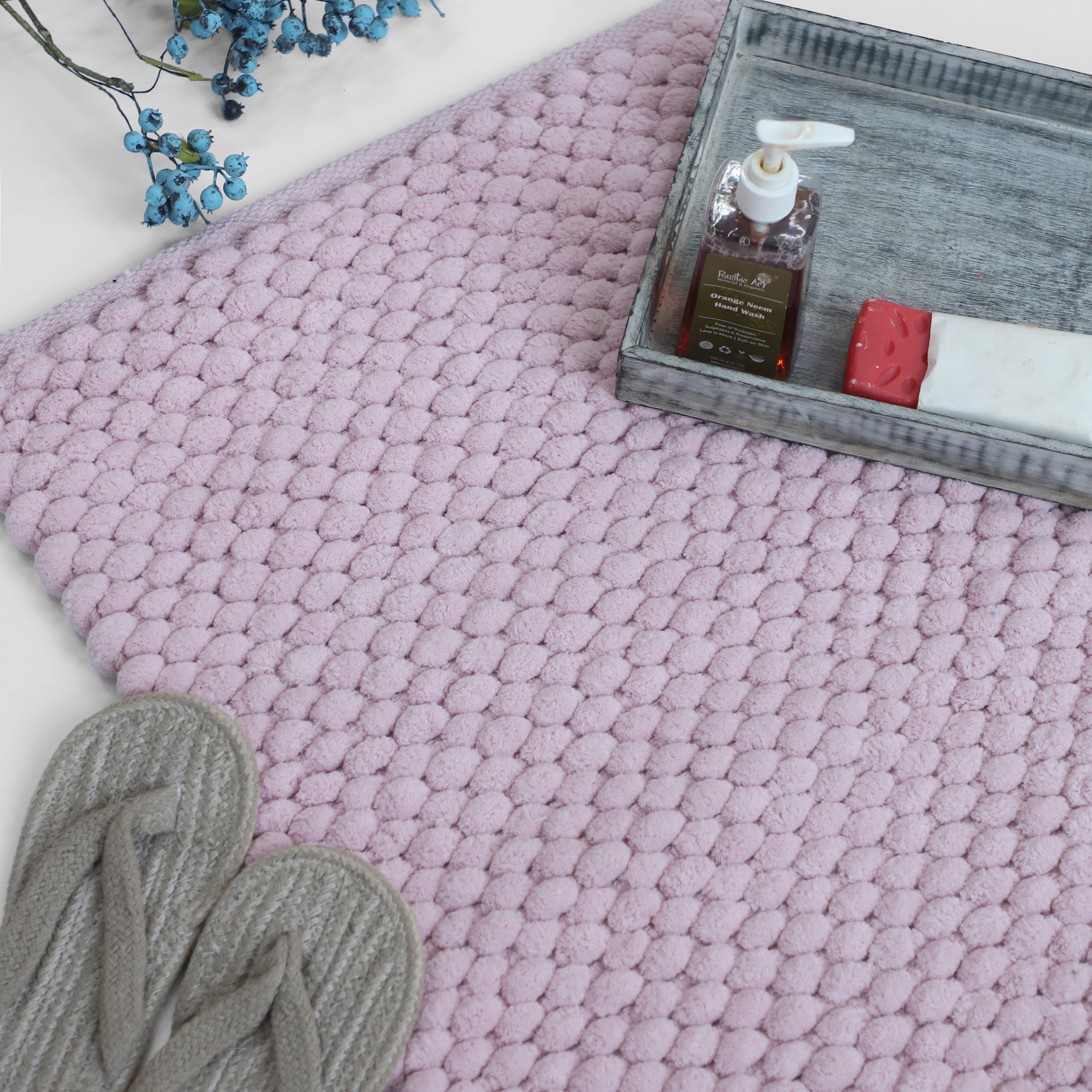 Bobble Mélange Pink Bath Mat