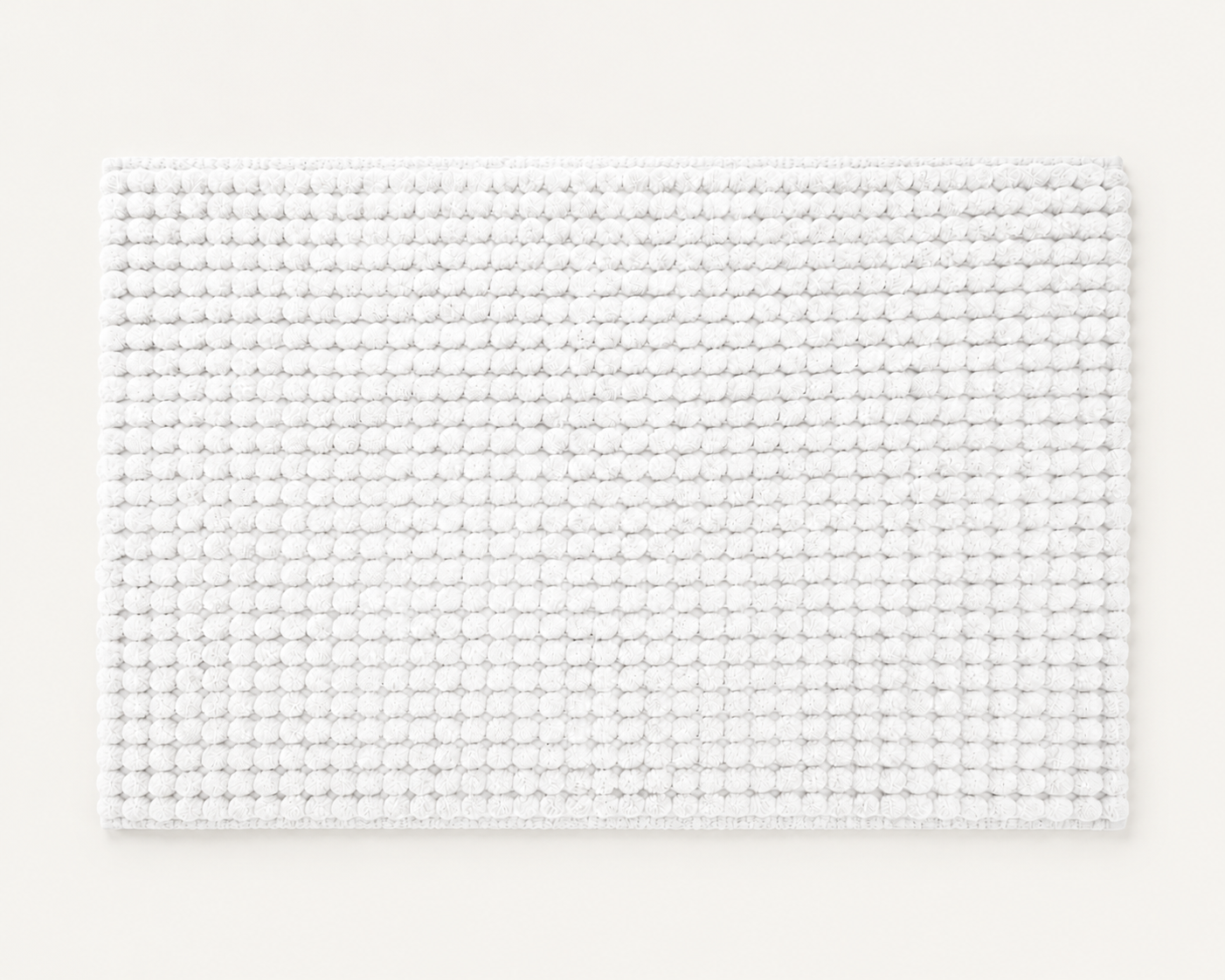 White Bobble Mélange Bath Mat Super Soft Textured Bathroom Rug