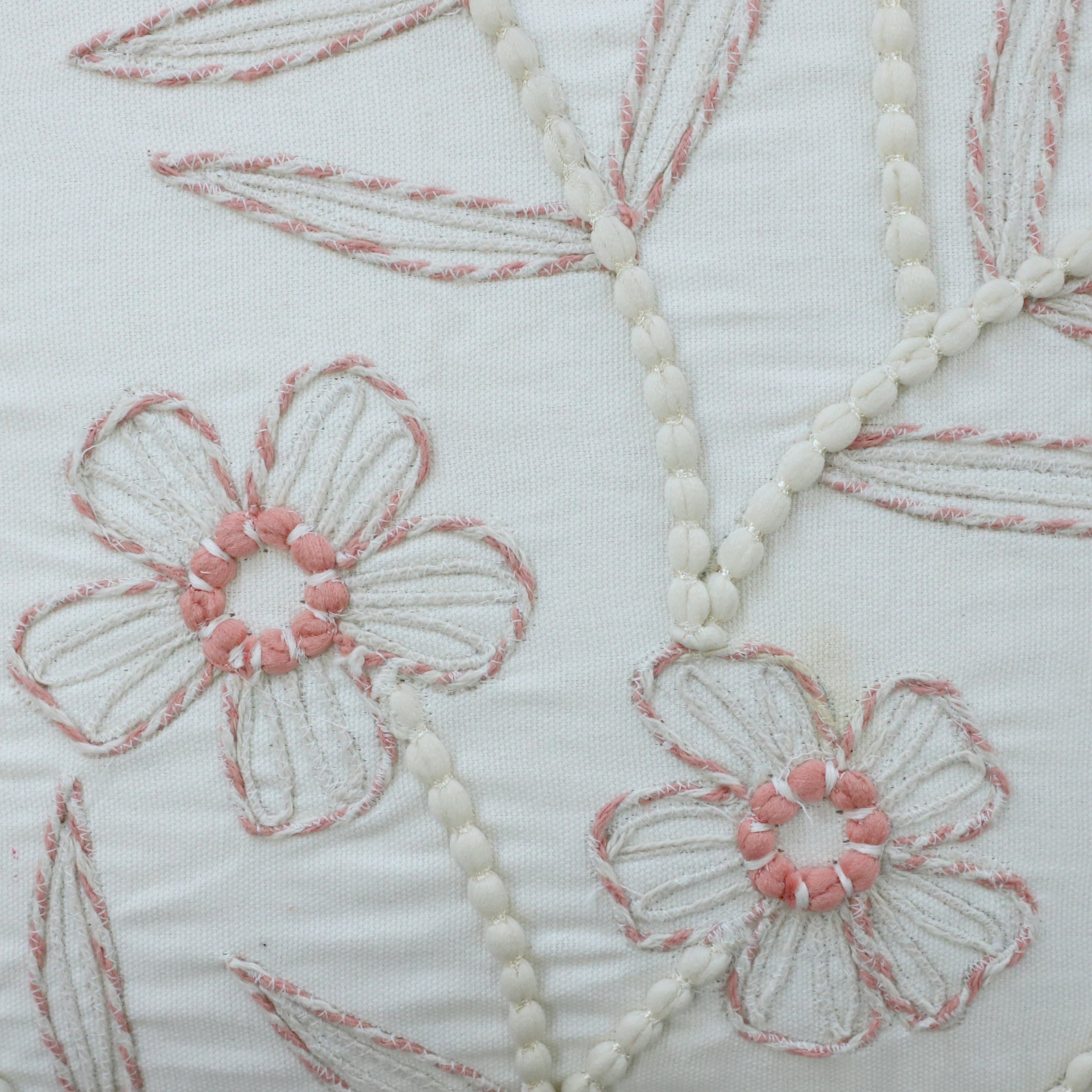 Wistora Floral Embroidered Cushion