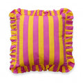 Striped Printed Ruffled Edge Cushion