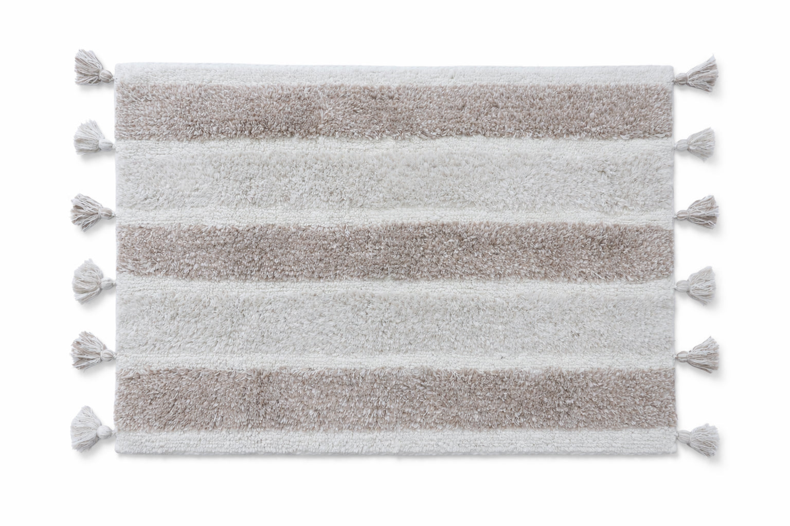 Striped Tassel Bath Mat