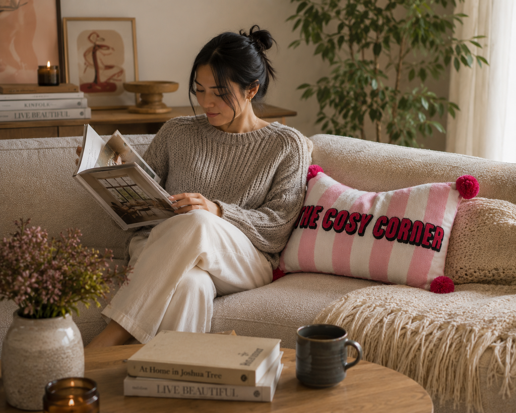 The Cosy Corner Embroidered Cushion
