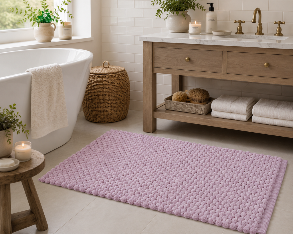 Bobble Mélange Pink Bath Mat