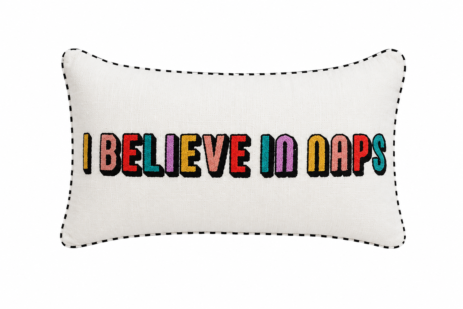 I Believe in Naps Embroidered Cushion.