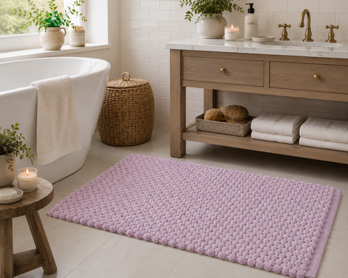 Bobble Mélange Pink Bath Mat